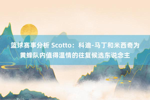 篮球赛事分析 Scotto：科迪-马丁和米西奇为黄蜂队内值得温情的往复候选东说念主